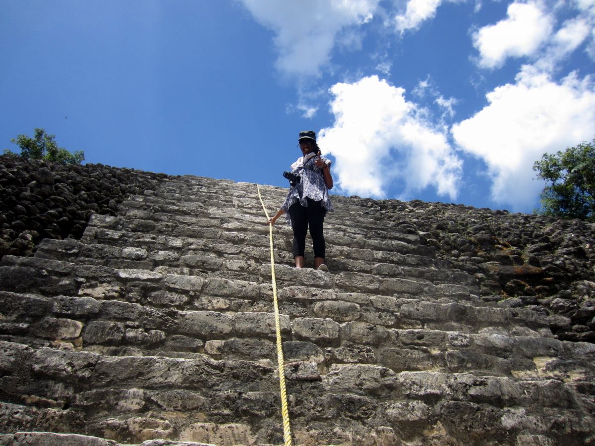 The rope is not just for show. It is pretty steep.