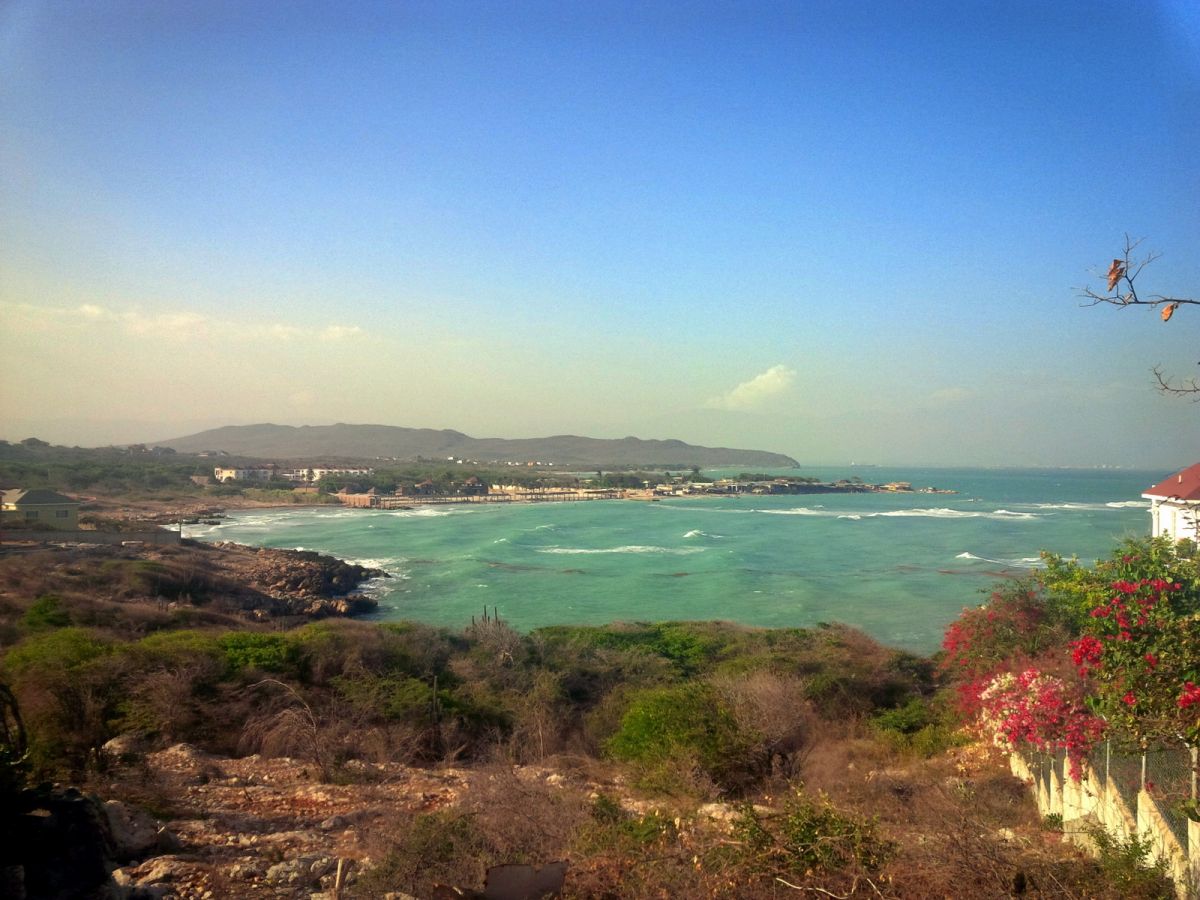 View from the hill side.  Hellshire beach beside Sugarmans