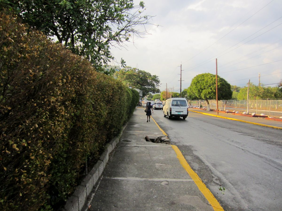 There is a pothole in every sidewalk. I think it is probably fixed by now.